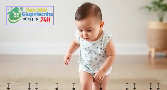 bé tập đi an toàn